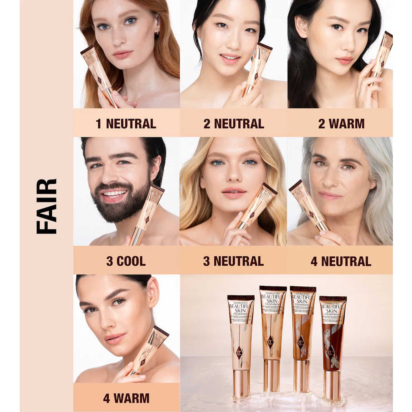 Beautiful Skin Foundation - 2 Neutral - very fair with neutral undertones - Charlotte Tilbury